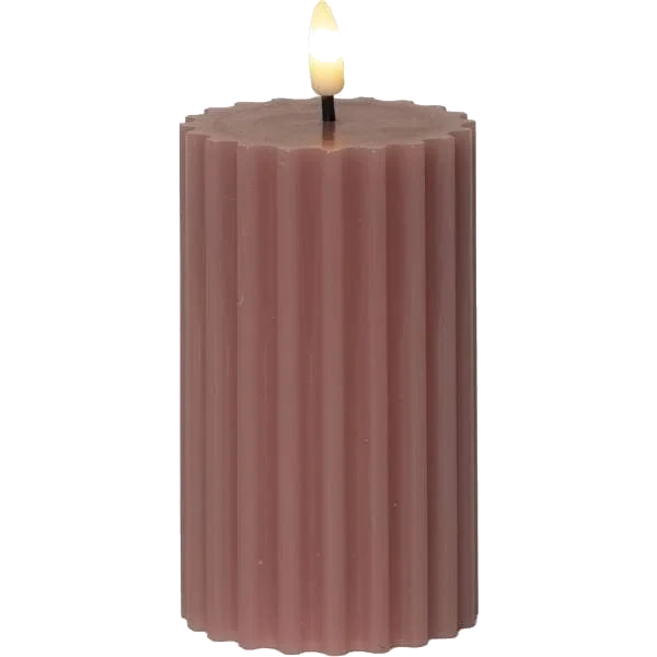 Blockljus LED Flamme Stripe Rosa 15cm