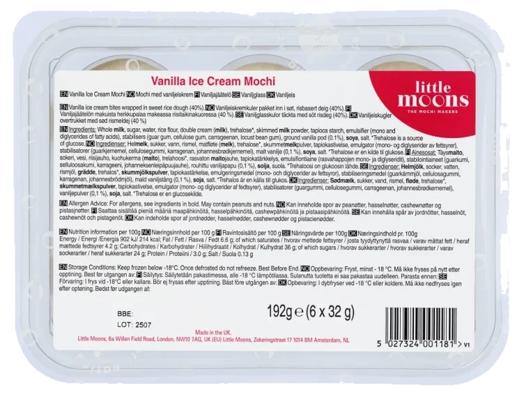 Little Moons Ice Creame Vanilje 192g