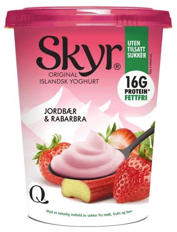 Skyr Jordbær&Rabarbra 450g Q
