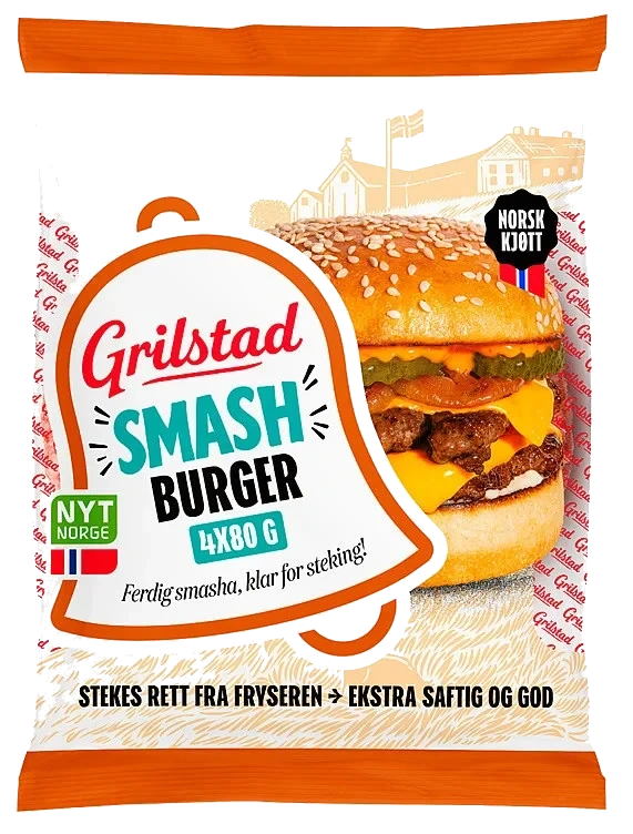Smash Burger 4x80g Grilstad