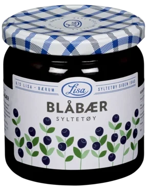 Blåbærsyltetøy 420 Gr Glass 60% Bær Lisa