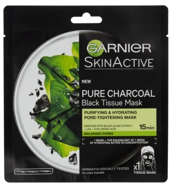 Garnier Pure Active Charcaol Black Algae Purifying & Hydrating Pore-tightening Sheet Mask 28g