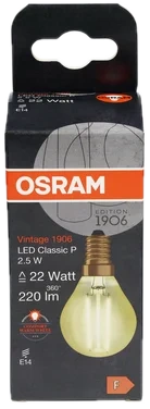 Led Lyspære Vintage 1906 Classic P 22 2,5w Klar Gold E14