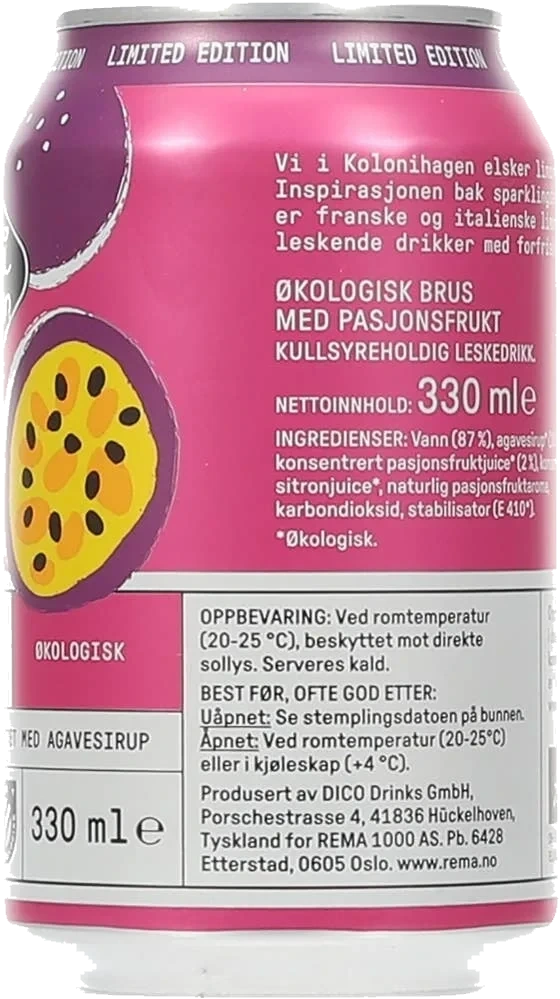 Økologisk Sparkling pasjonsfrukt