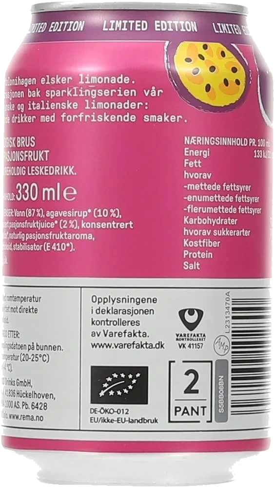 Økologisk Sparkling pasjonsfrukt