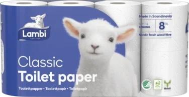 Lambi Toalettpapir 8pk Hvit