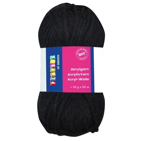 Akrylgarn 50 G Svart