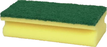 Skuresvamp, 12x6,5x4,2cm, Grønn, Nylon/polyester/polyether, Grov Skureeffekt