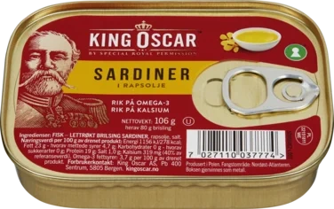King Oscar Sardiner i Rapsolje Promo