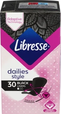 Libresse Normal Truseinnlegg Svart 30stk