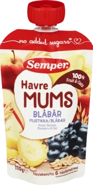 Fruktmums Blåbær med Havre 110g Semper