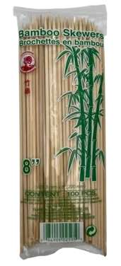 Bamboo Skewers 8" 200mm Grillspyd 100pcs