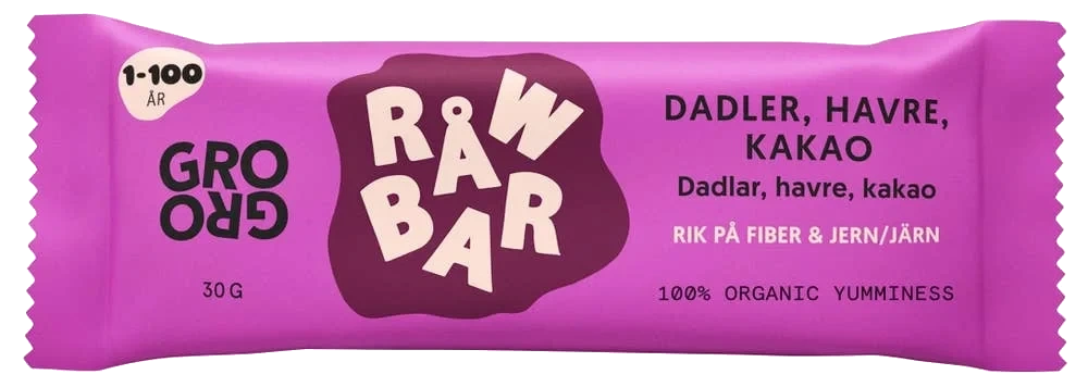 RÅWBAR med dadler, havre og kakao