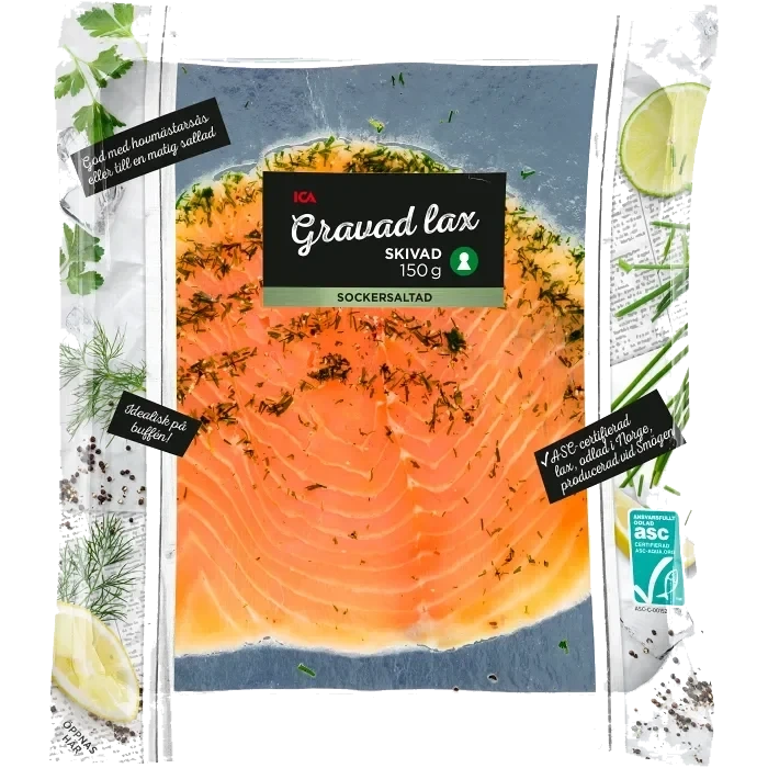 Lax Färsk Gravad 150g Miljömärkt ICA