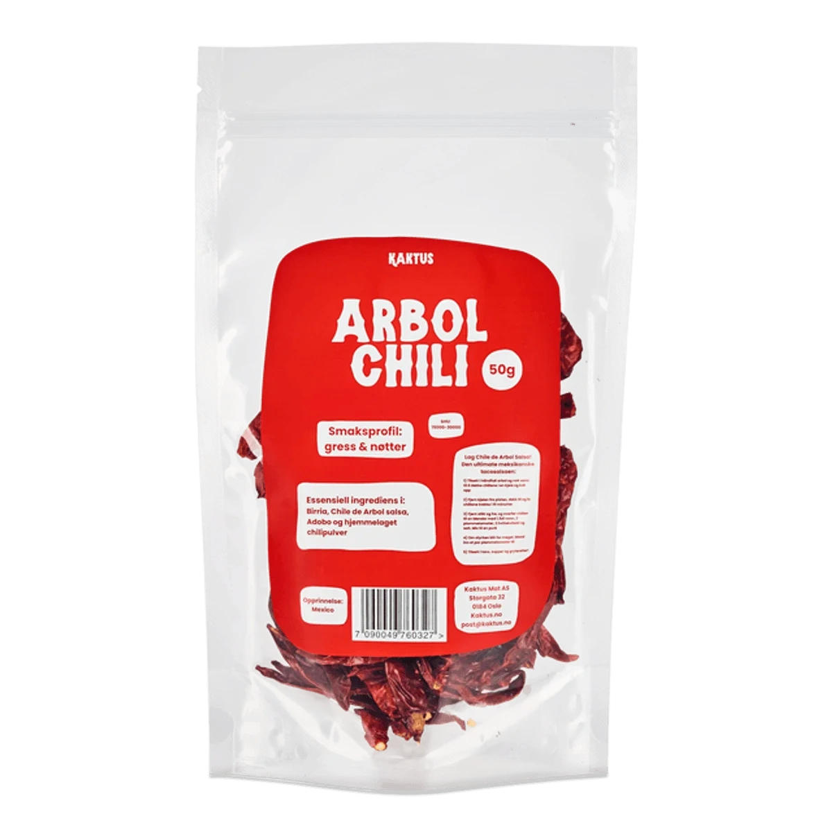 Kaktus Arbol Chili Tørket 100g