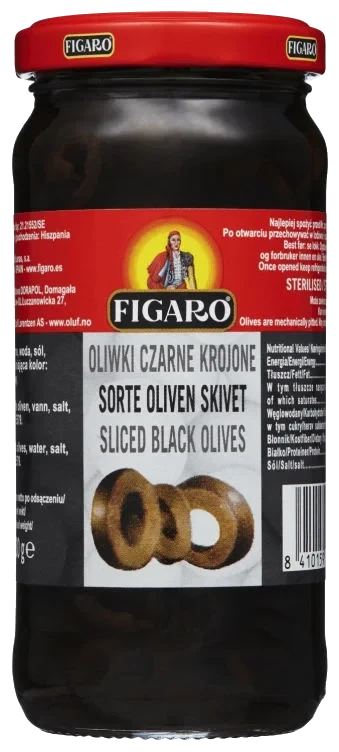 Oliven Sort Skivet 240g Figaro