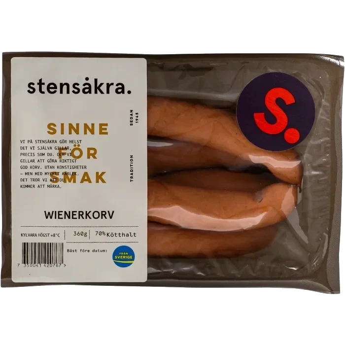 Wienerkorv 70% Kötthalt 360g Stensåkra