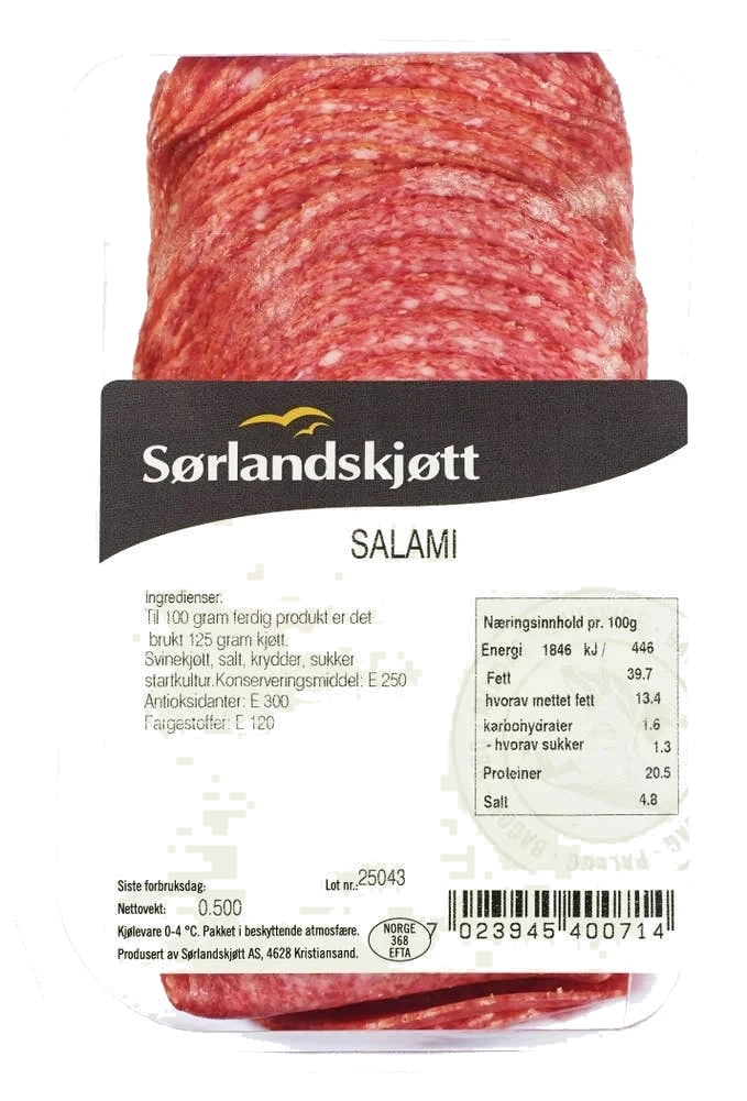 Oppskåret salami