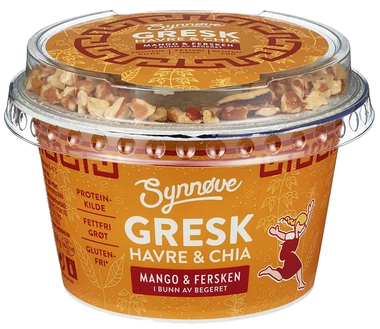 Yoghurt Gresk Duo Mango,Fersken&Pekan 158g Synnøve