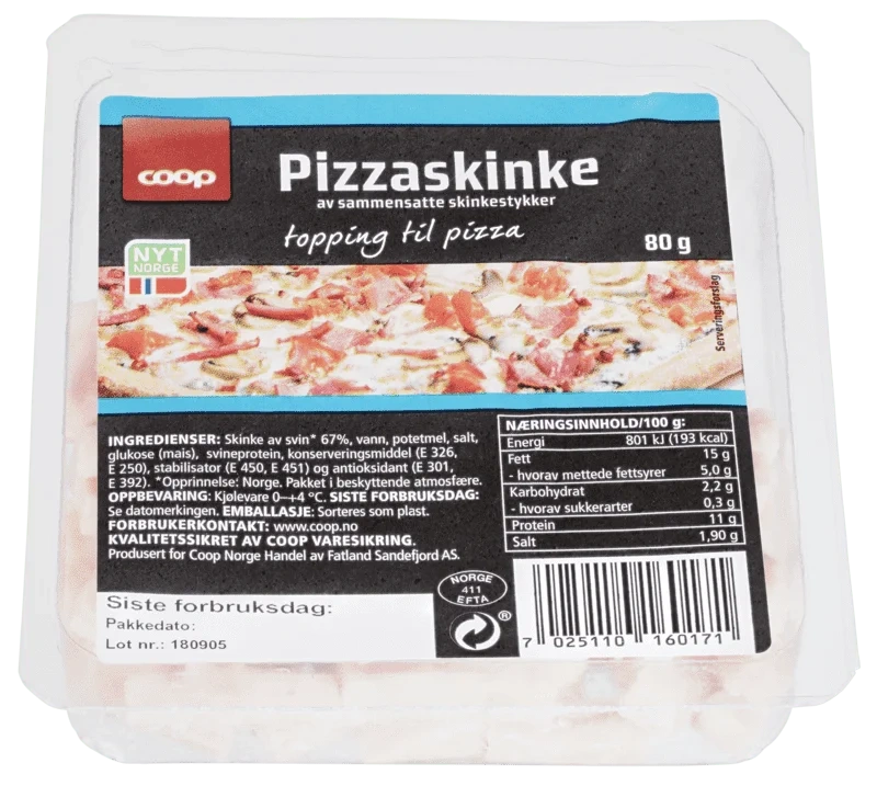 Coop Pizzaskinke Topping 80g