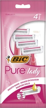 Barberhøvel Pure 3 Pink 4-p Bic