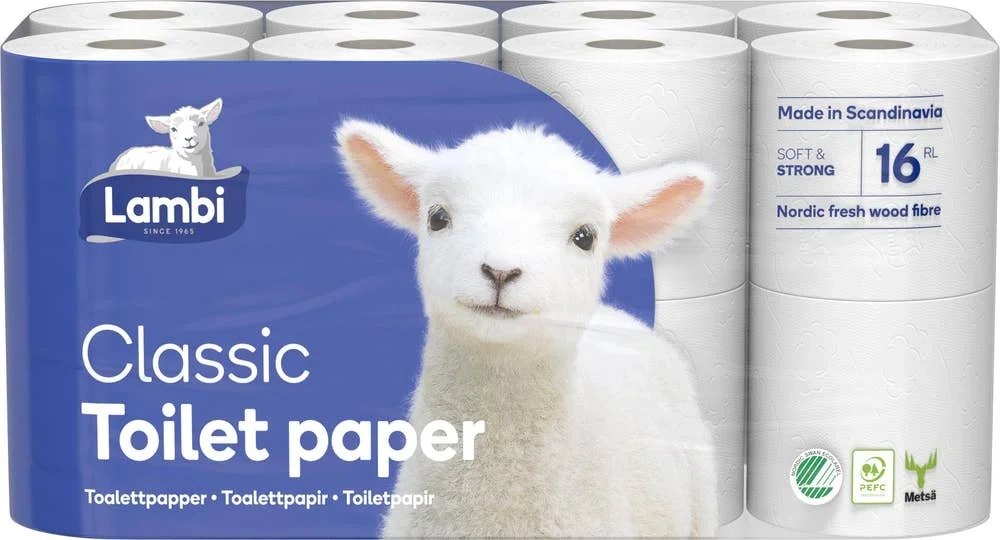 Toalettpapir Hvit Lambi