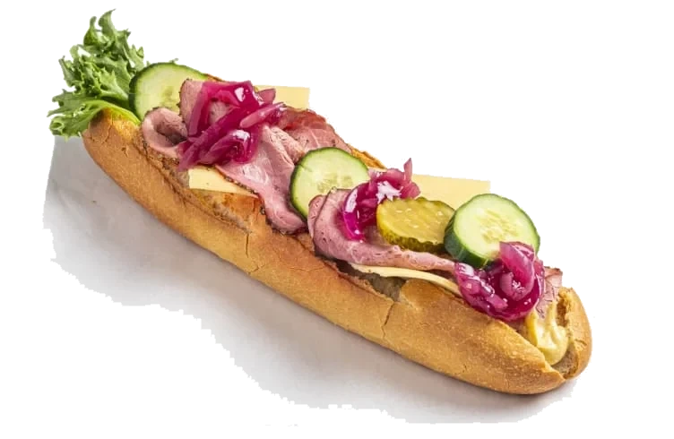 Baguette Fin m/Angus Pastrami pr stykk