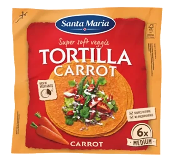 Tortilla Gulrot Medium 6pk 240g