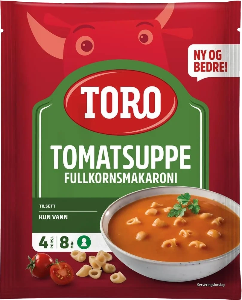 Tomatsuppe med fullkornsmakaroni