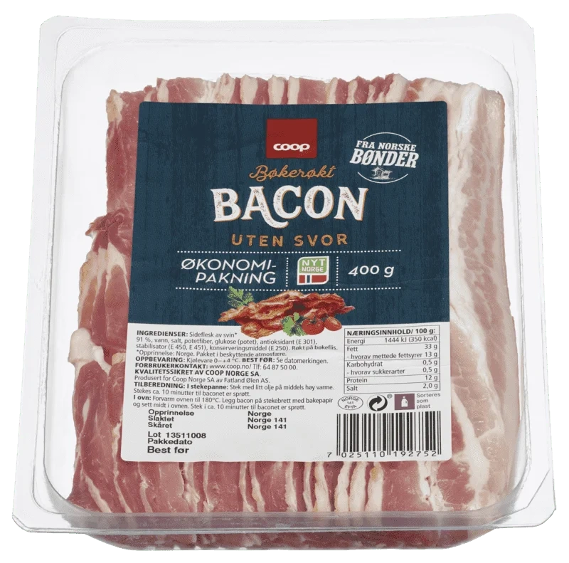 Coop Skivet Bacon 400g