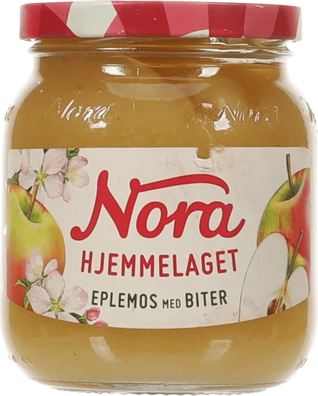 Nora Hjemmelaget Eplemos med biter 380g