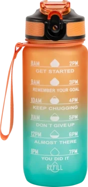 Drikkeflaske Orange & Turquois 600ml Hollywood Motivational Bottle