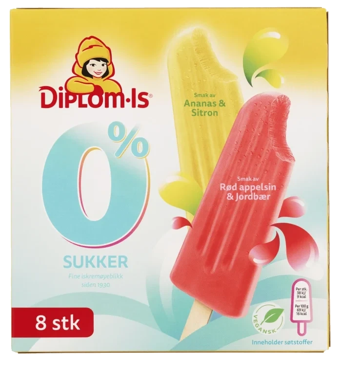 Diplom-is 0% Sukker 8stk