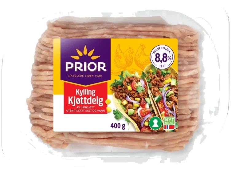 Kjøttdeig av kylling u/salt og vann 400g