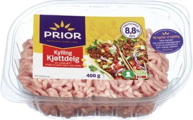 Kjøttdeig av kylling u/salt og vann 400g