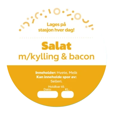 Circle K Ø70mm Salat m/kylling & Bacon, 500 stk
