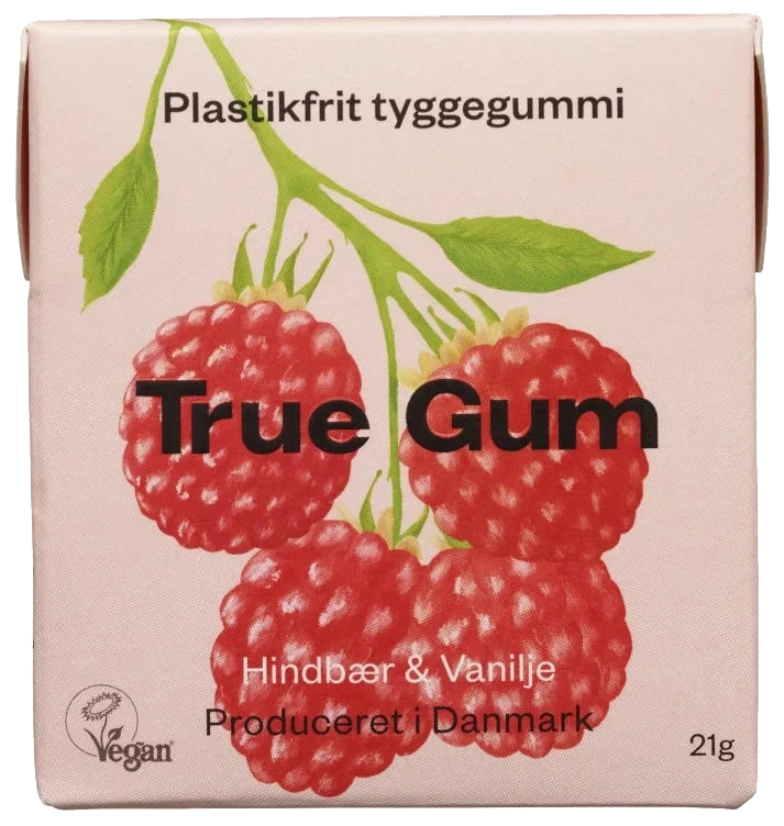True Gum Bringebær&Vanilje 21g