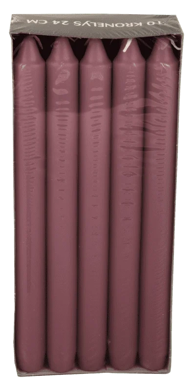 Moda Kronelys Dus Rosa 24cm 10stk