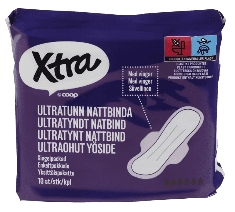 X-tra Ultratynne Nattbind 10 stk