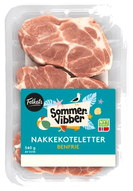Svin Nakkekotelett Benfri 3pk 540g Sommevibber