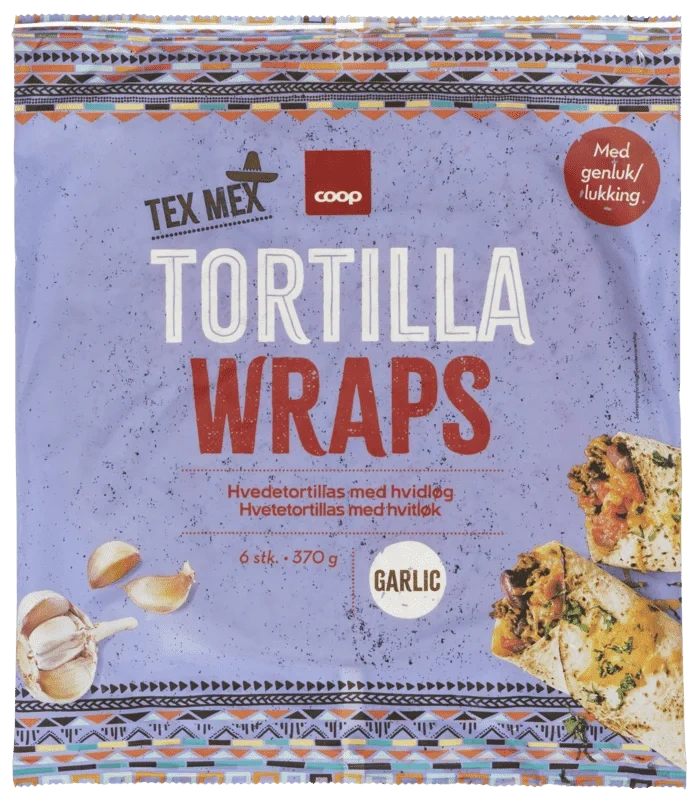 Coop Tex Mex Tortilla Wraps Garlic 6stk
