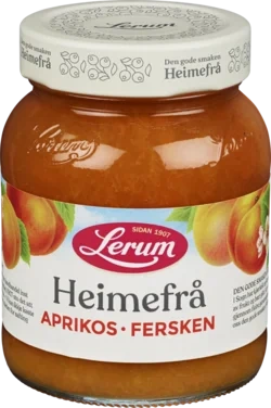 Aprikos-ferskensyltetøy Heimefrå 380g Lerum