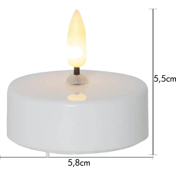 Värmeljus Stora LED Flamme Vit