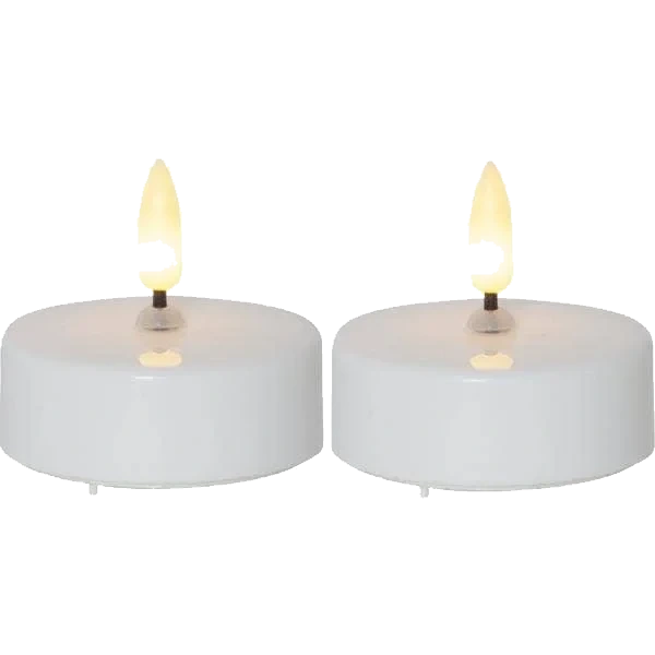 Värmeljus Stora LED Flamme Vit