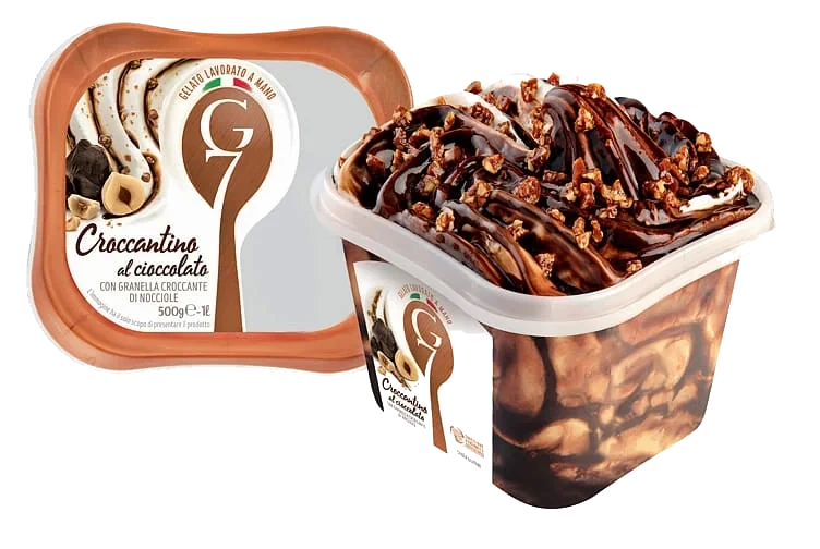 Croccantino Al Cioccolato 1l G7 Ekte Italiensk Iskrem