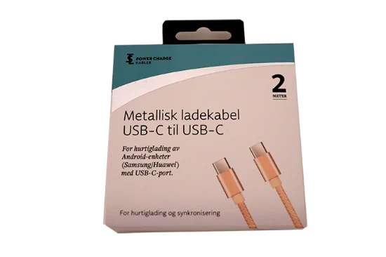 Ladekabel USB-C  Til USB-C  2m Fersken