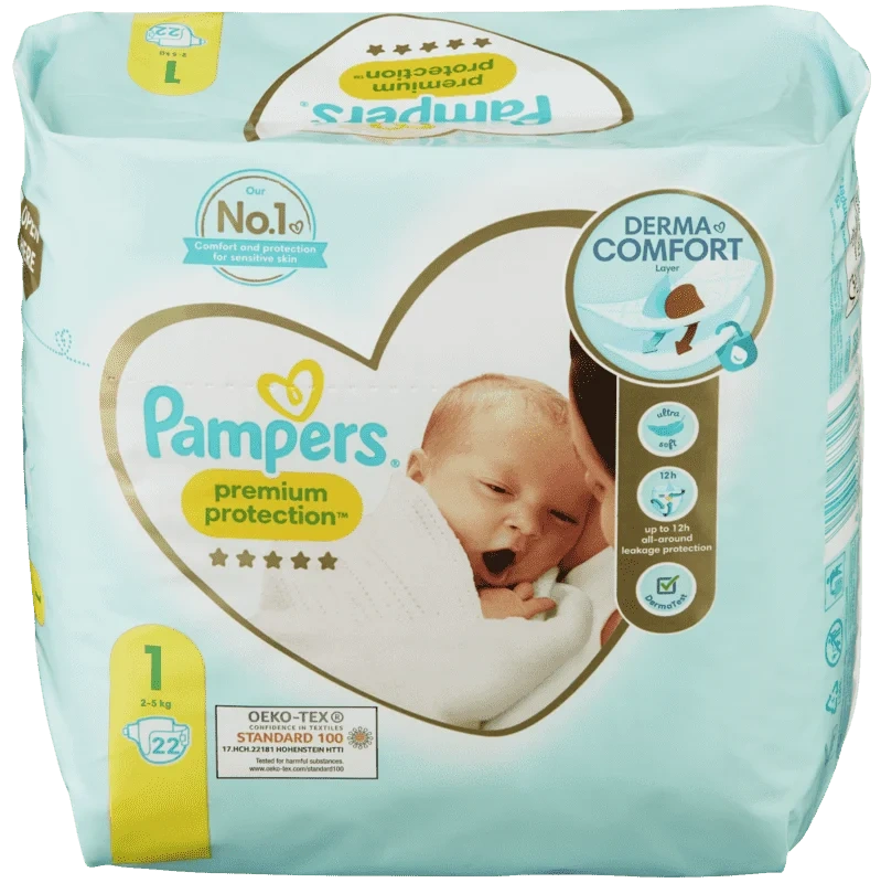 Pampers Premium Protection New Baby S1 2-5kg 22stk