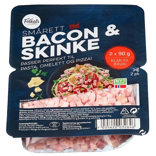 Smårett M/bacon 2*90g Folkets