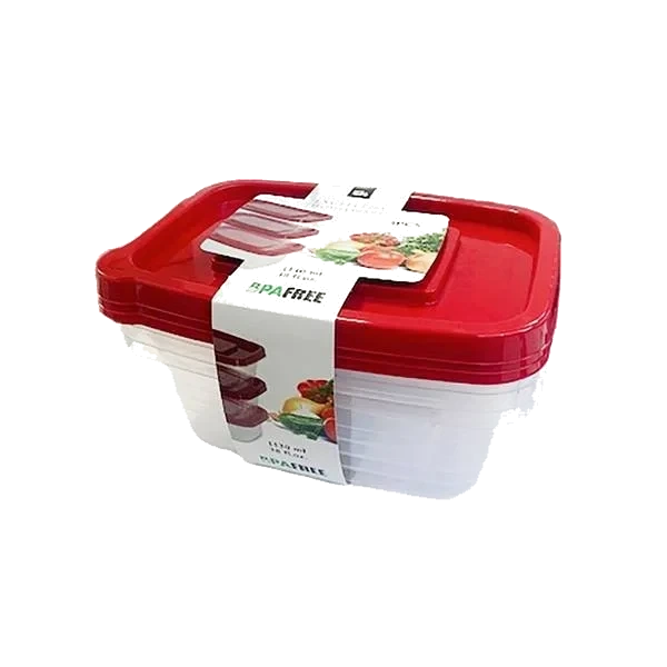 Plastbokser til oppbevaring, 3 x1130ml