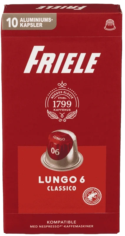 Friele Kaffekapsler Lungo 6 Utz 10stk